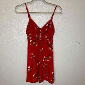 Socialite red flora Hawaiian sun dress
